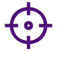 濃い紫色の標的の中心部の形をしたアイコン